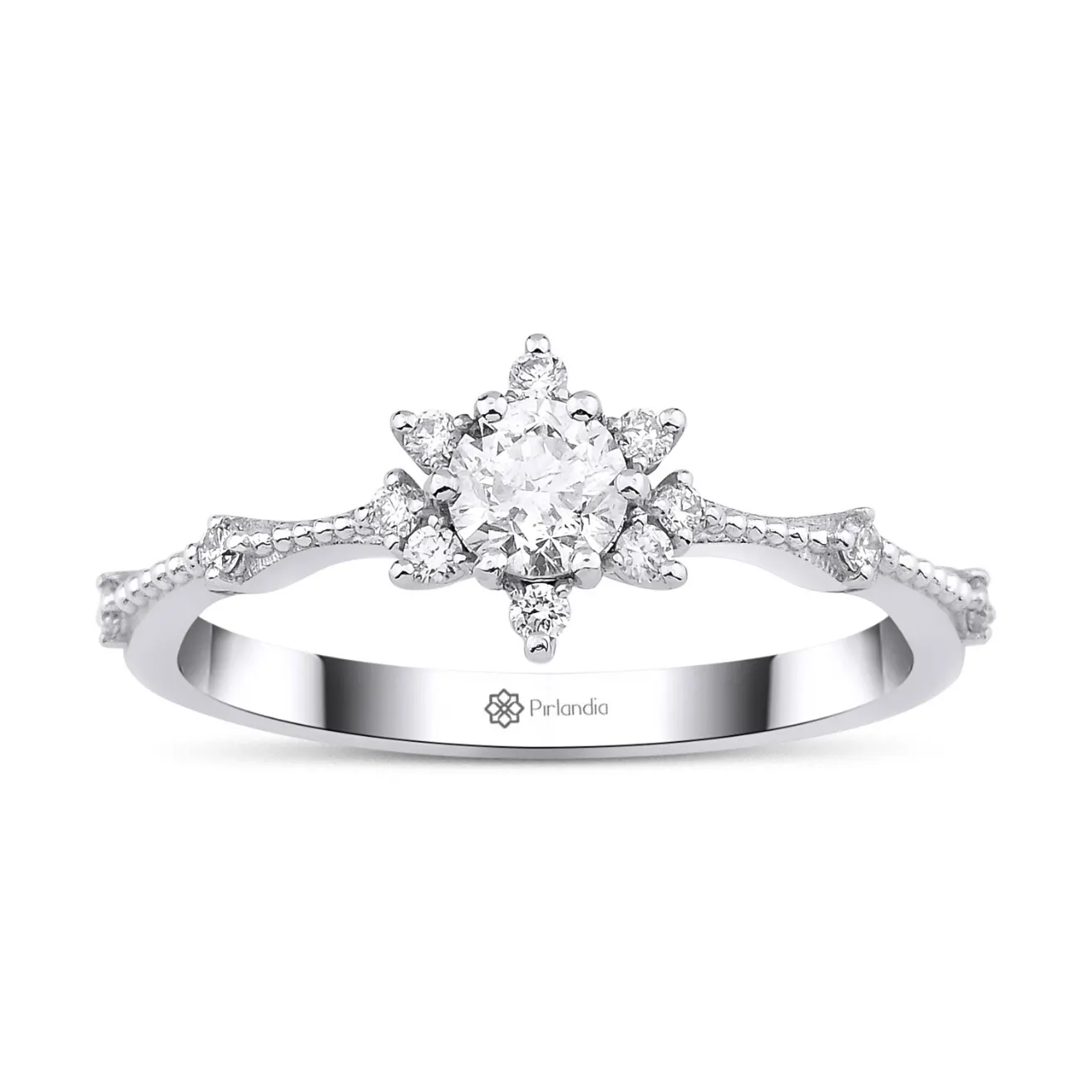 0.43 Karat Pırlanta Lotus Yüzük