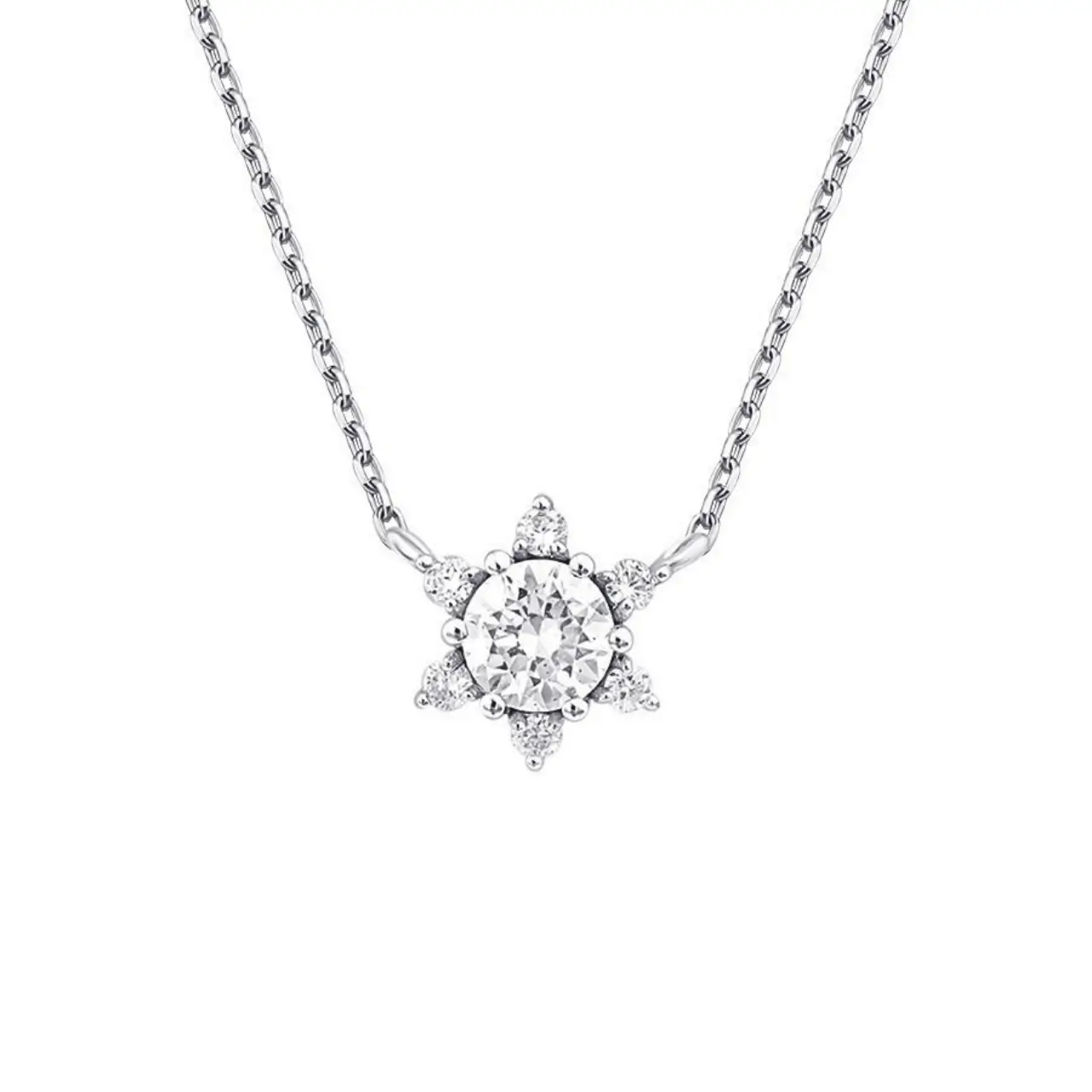 0,50 Karat Pırlanta Lotus Çiçeği Kolye