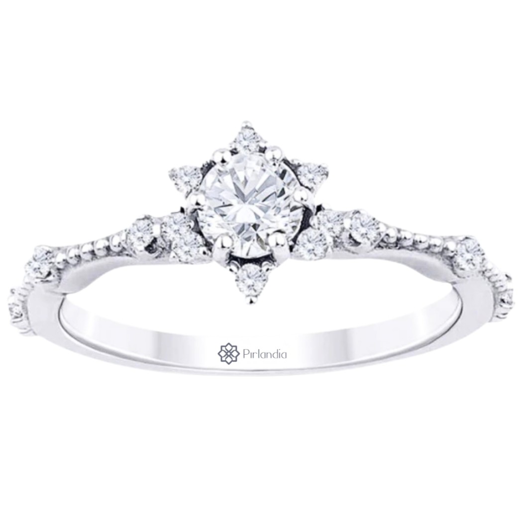 0,75 Karat Lotus Tektaş Pırlanta Yüzük