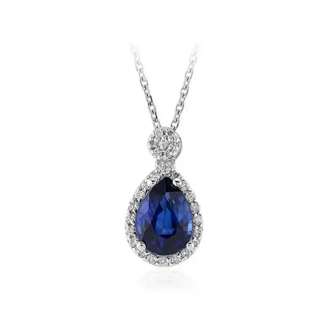 1,12 Karat Pırlanta Safir Kolye